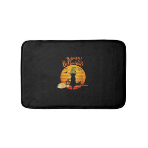 Halloween witch cat Pumpkin Skeleton Bat Scary  Bath Mat