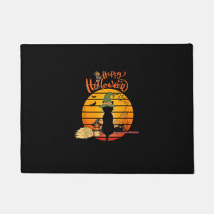 Halloween witch cat Pumpkin Skeleton Bat Scary Doormat