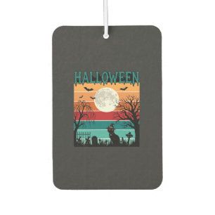 Halloween Witch Cat Spider Web Moon Graveyard_1_1 Car Air Freshener