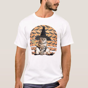 Halloween Witch Cat T-Shirt