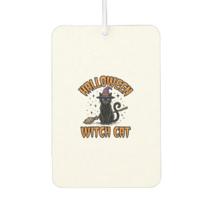 Halloween Witch Cat Vintage Engraving Design_1 Car Air Freshener