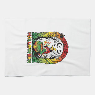 Halloween Witch Cauldron Brewing Black Cat Spooky  Tea Towel