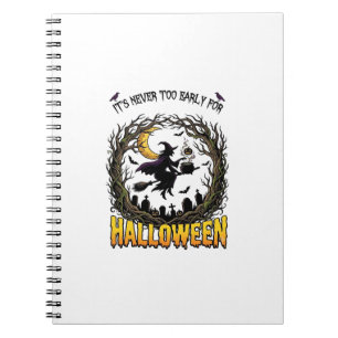 Halloween Witch Cauldron Moon Cemetery Twisted Tre Notebook