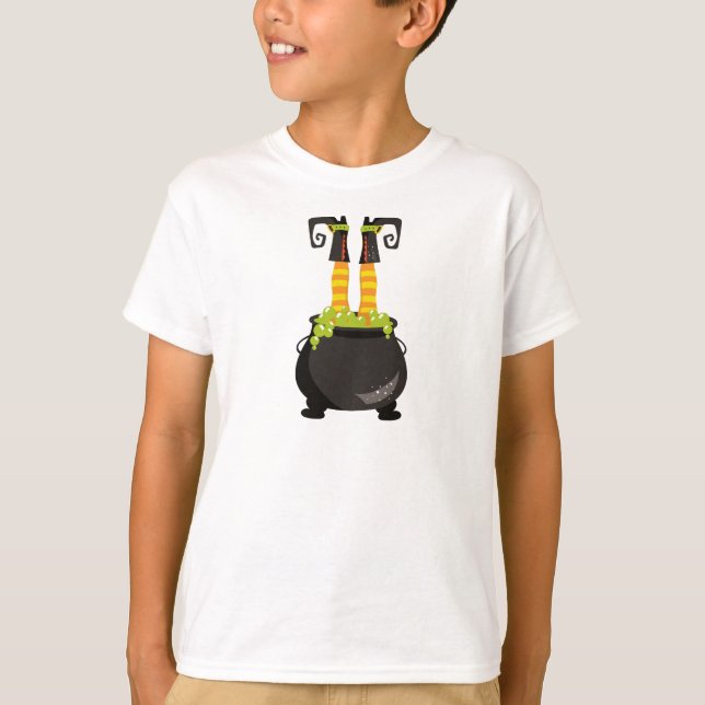Halloween, Witch Cauldron, Witch Legs, Potion T-Shirt (Front)