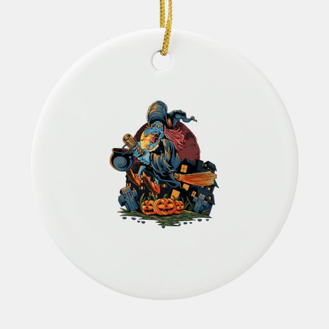 Halloween witch ceramic tree decoration (Front)