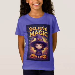 Halloween Witch Character With Pumpkin Display T-Shirt