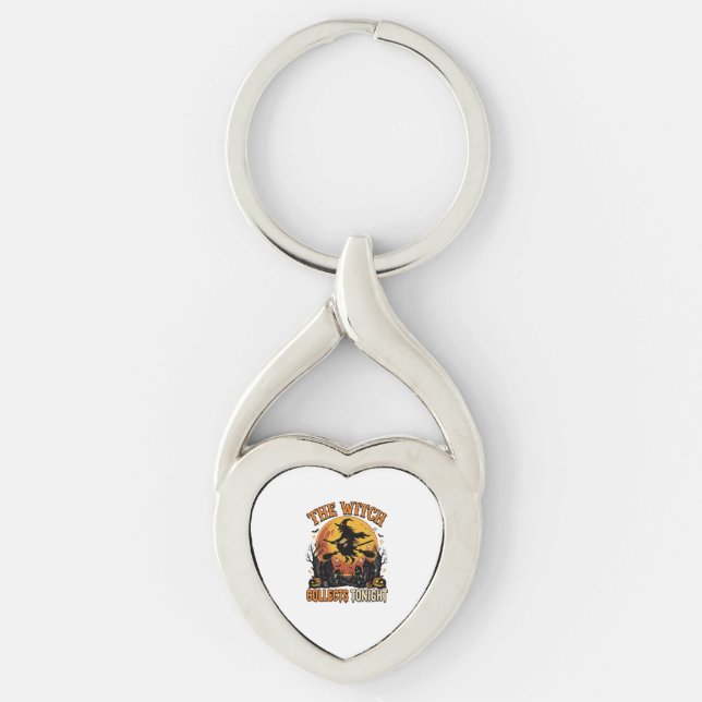 Halloween Witch Collection Humour Key Ring (Front)