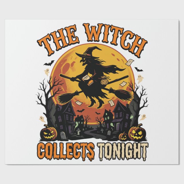 Halloween Witch Collection Humour Wrapping Paper (Flat)