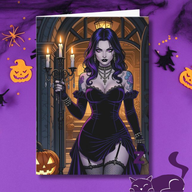 Halloween Witch Colouring Page Inside Card (Creator Uploaded)