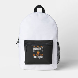 Halloween Witch Cooking Broom Broke Design_1 Printed Backpack