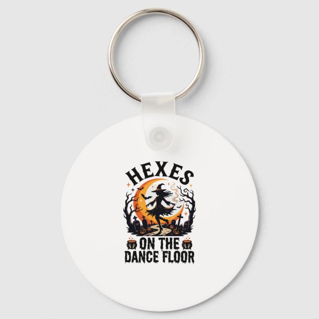 Halloween Witch Dance Night Key Ring (Front)