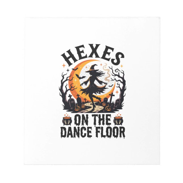 Halloween Witch Dance Night Notepad (Front)