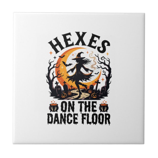 Halloween Witch Dance Night Tile (Front)