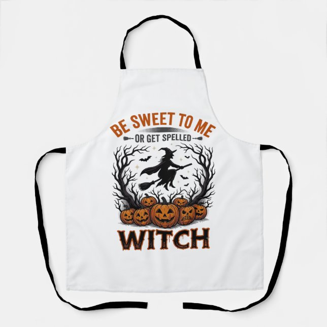 Halloween Witch Design Be Sweet Or Get Spelled_1 Apron (Front)