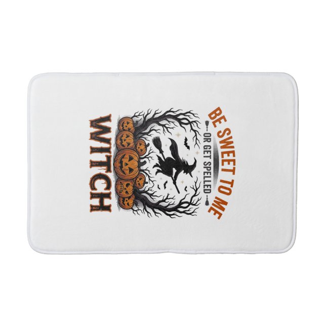 Halloween Witch Design Be Sweet Or Get Spelled_1 Bath Mat (Front)