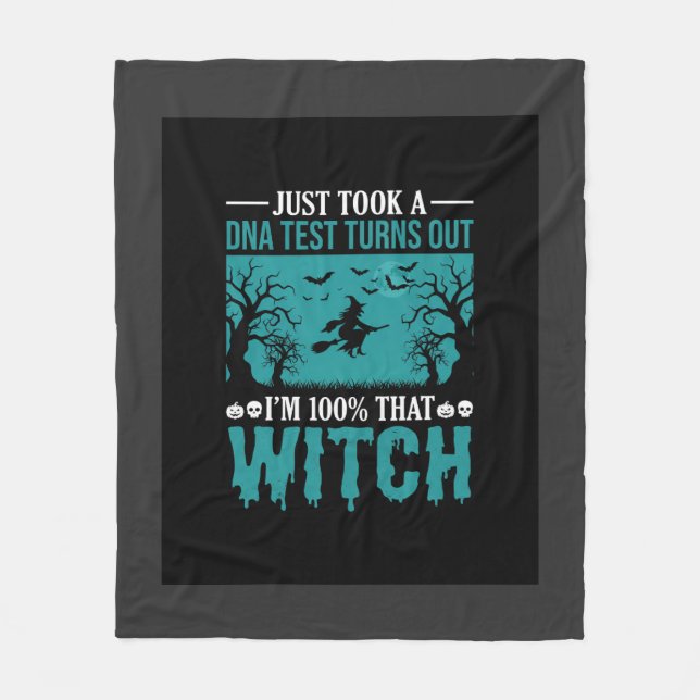 Halloween Witch DNA Test Design Fleece Blanket (Front)