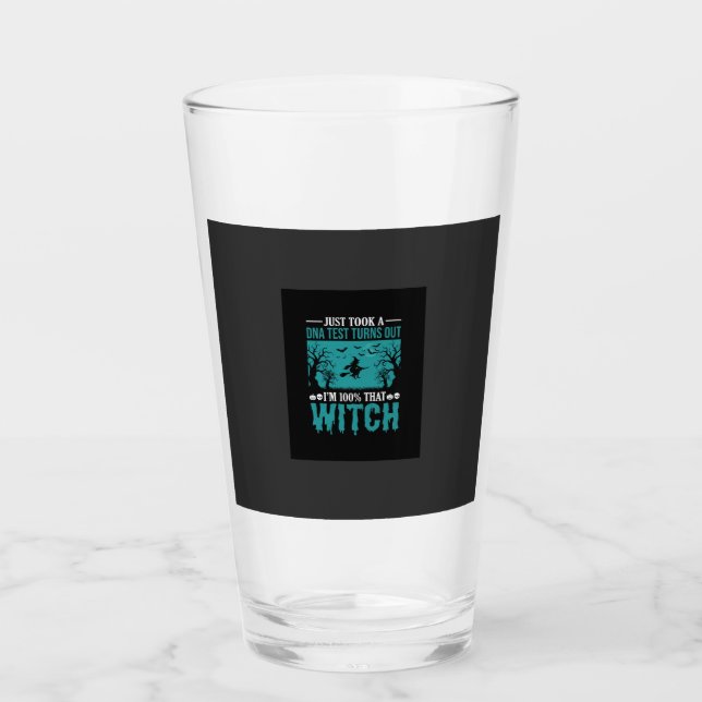 Halloween Witch DNA Test Design Glass (Front)