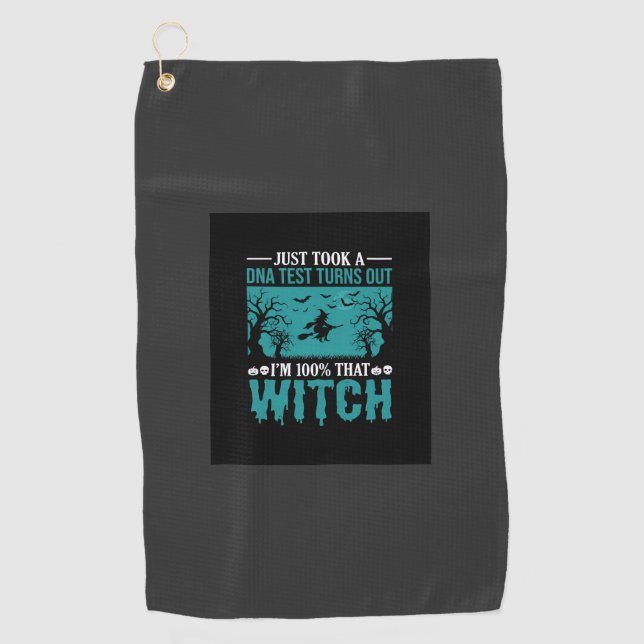 Halloween Witch DNA Test Design Golf Towel (Front)