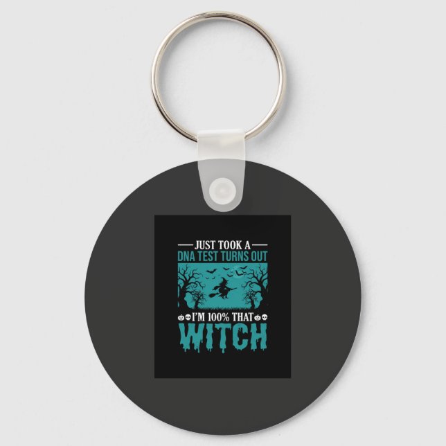 Halloween Witch DNA Test Design Key Ring (Front)