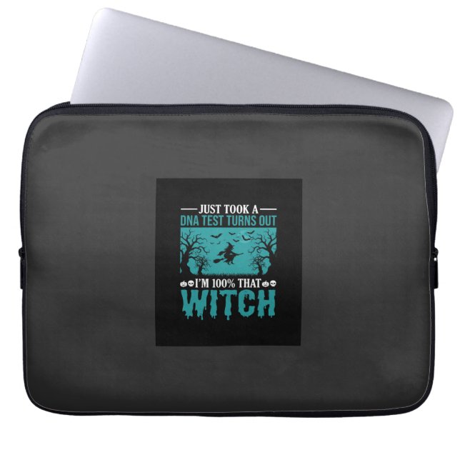 Halloween Witch DNA Test Design Laptop Sleeve (Front)