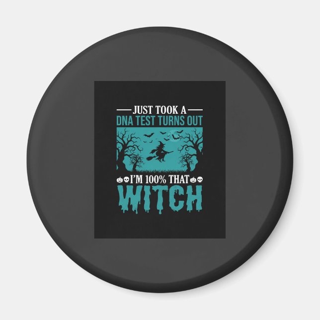 Halloween Witch DNA Test Design Magnet (Front)