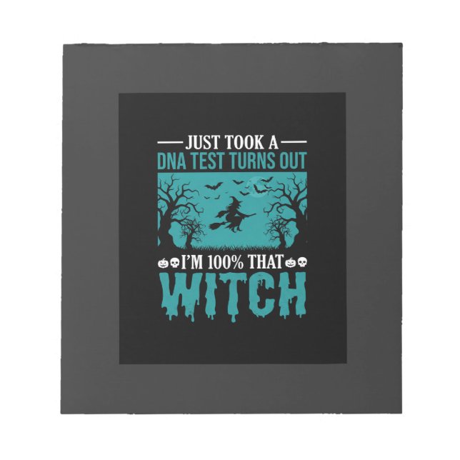 Halloween Witch DNA Test Design Notepad (Front)