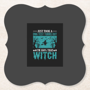 Halloween Witch DNA Test Design Paper Coaster