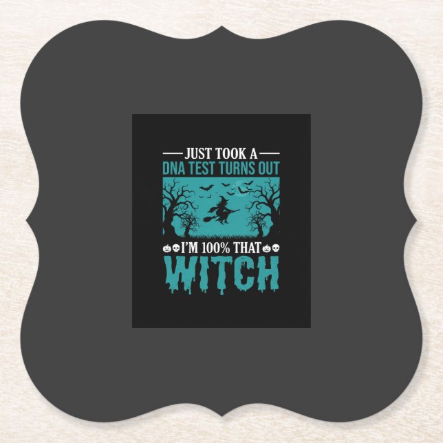 Halloween Witch DNA Test Design Paper Coaster (Front)