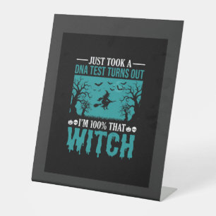 Halloween Witch DNA Test Design Pedestal Sign