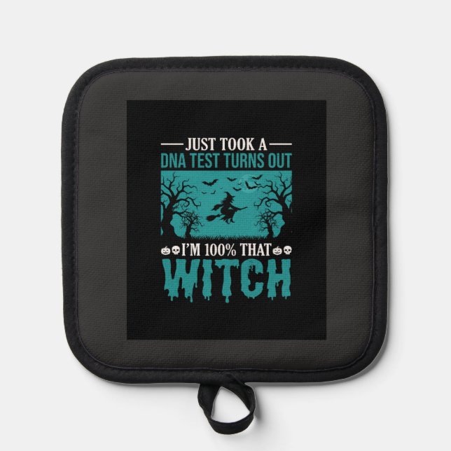 Halloween Witch DNA Test Design Pot Holder (Front)