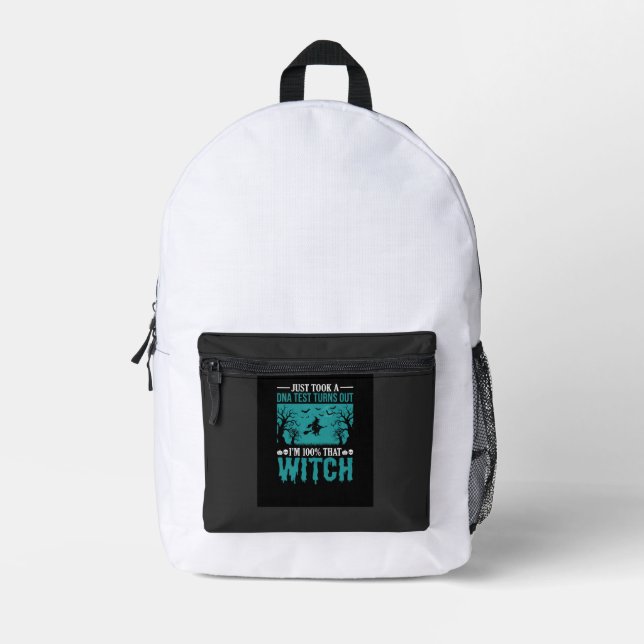 Halloween Witch DNA Test Design Printed Backpack (Front)