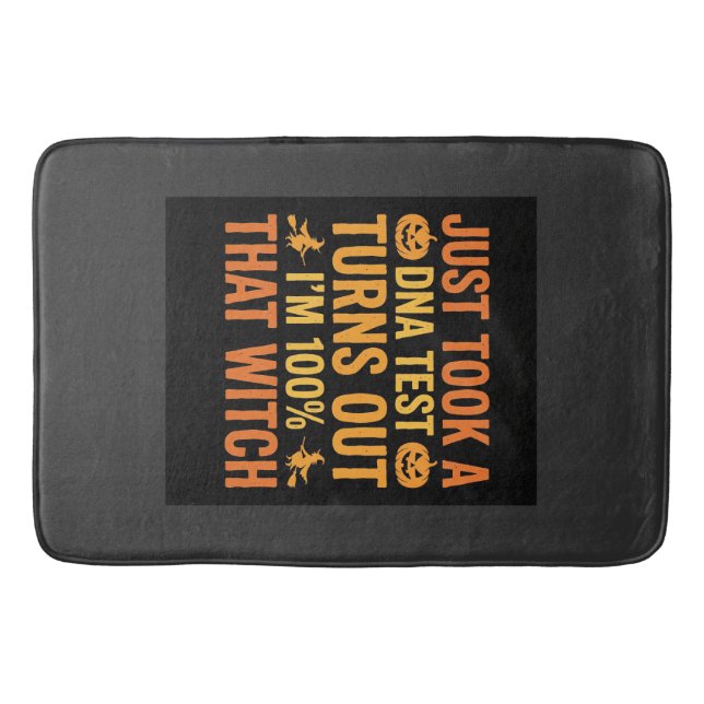 Halloween Witch DNA Test Funny Design Bath Mat (Front)