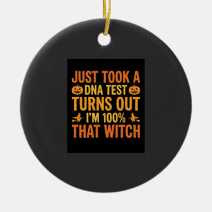 Halloween Witch DNA Test Funny Design Ceramic Tree Decoration