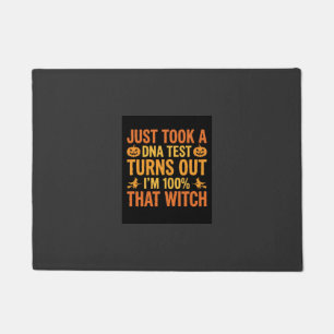 Halloween Witch DNA Test Funny Design Doormat