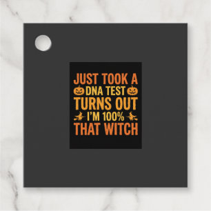 Halloween Witch DNA Test Funny Design Favour Tags