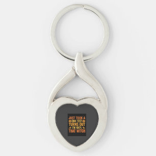 Halloween Witch DNA Test Funny Design Key Ring