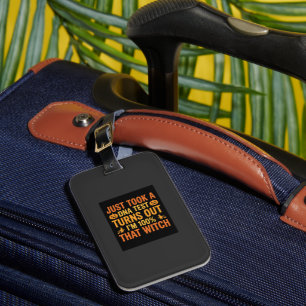 Halloween Witch DNA Test Funny Design Luggage Tag