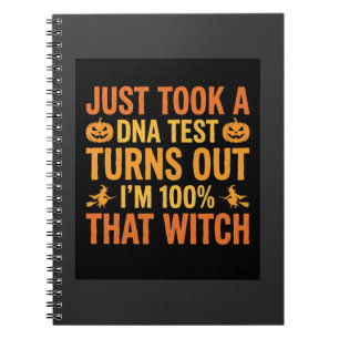 Halloween Witch DNA Test Funny Design Notebook