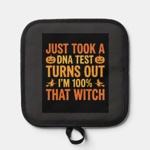 Halloween Witch DNA Test Funny Design Pot Holder