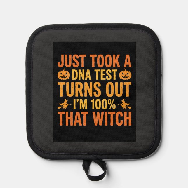 Halloween Witch DNA Test Funny Design Pot Holder (Front)
