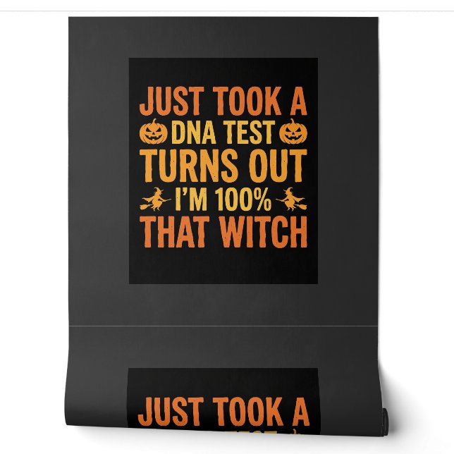 Halloween Witch DNA Test Funny Design Wallpaper (Unrolling)