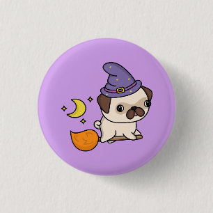 Halloween Witch Dog 3 Cm Round Badge
