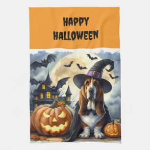 Halloween Witch Dog Kitchen Towels