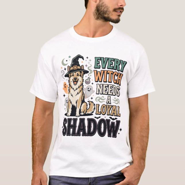Halloween Witch Dog Spirits T-Shirt (Front)