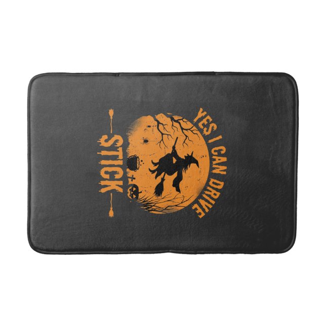 Halloween Witch Drive Stick Graphic_1 Bath Mat (Front)