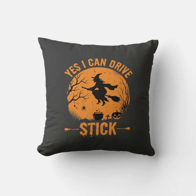 Halloween Witch Drive Stick Graphic_1 Cushion (Front)