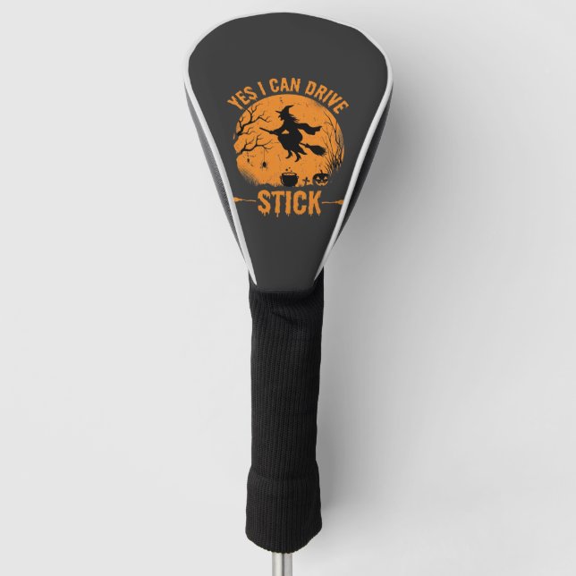 Halloween Witch Drive Stick Graphic_1 Golf Head Cover (Front)