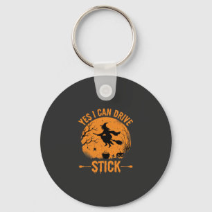 Halloween Witch Drive Stick Graphic_1 Key Ring