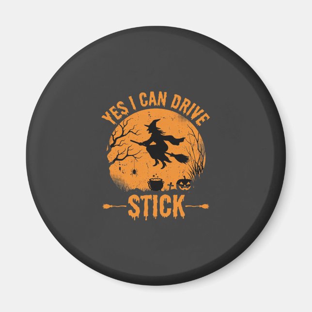 Halloween Witch Drive Stick Graphic_1 Magnet (Front)