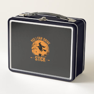Halloween Witch Drive Stick Graphic_1 Metal Lunch Box